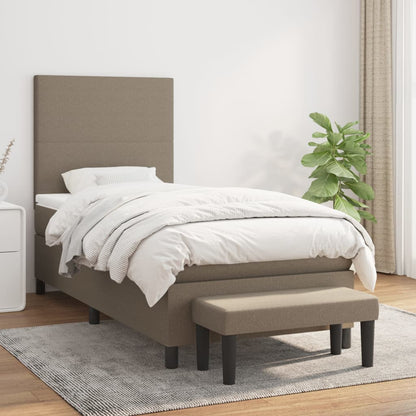 Boxspringbett mit Matratze Taupe 90x190 cm Stoff