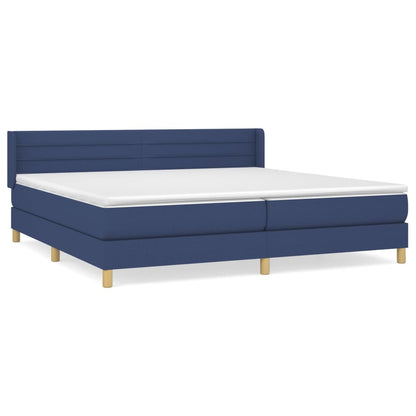 Boxspringbett mit Matratze Blau 200x200 cm Stoff