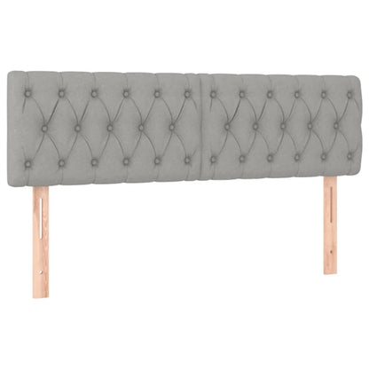 Boxspringbett mit Matratze Hellgrau 140x190 cm Stoff