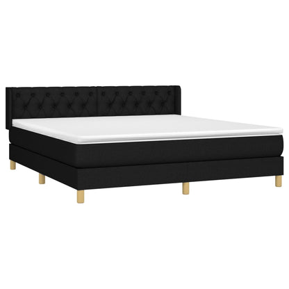 Boxspringbett mit Matratze Schwarz 160x200 cm Stoff
