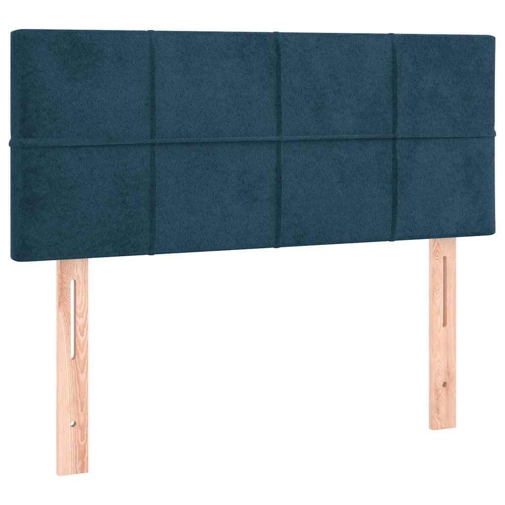 Boxspringbett mit Matratze Dunkelblau 90x190 cm Samt