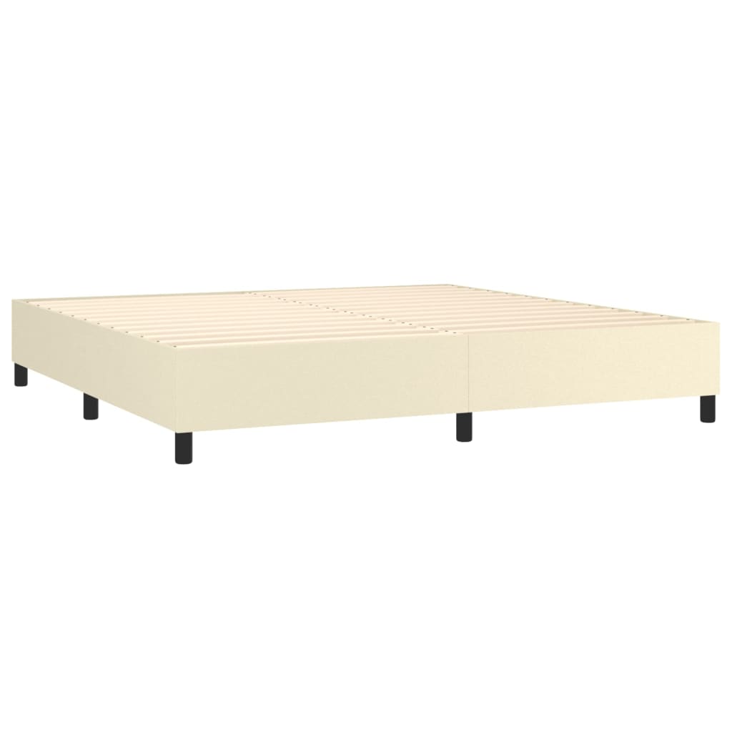 Boxspringbett mit Matratze & LED Creme 200x200 cm Kunstleder