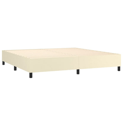 Boxspringbett mit Matratze & LED Creme 200x200 cm Kunstleder