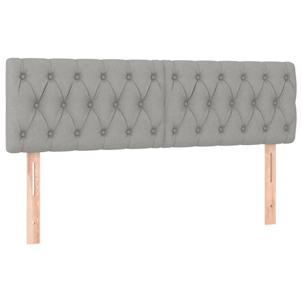 Boxspringbett mit Matratze & LED Hellgrau 140x200 cm Stoff