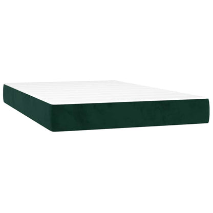 Boxspringbett mit Matratze & LED Dunkelgrün 120x200 cm Samt