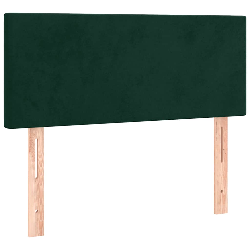 Boxspringbett mit Matratze & LED Dunkelgrün 120x200 cm Samt