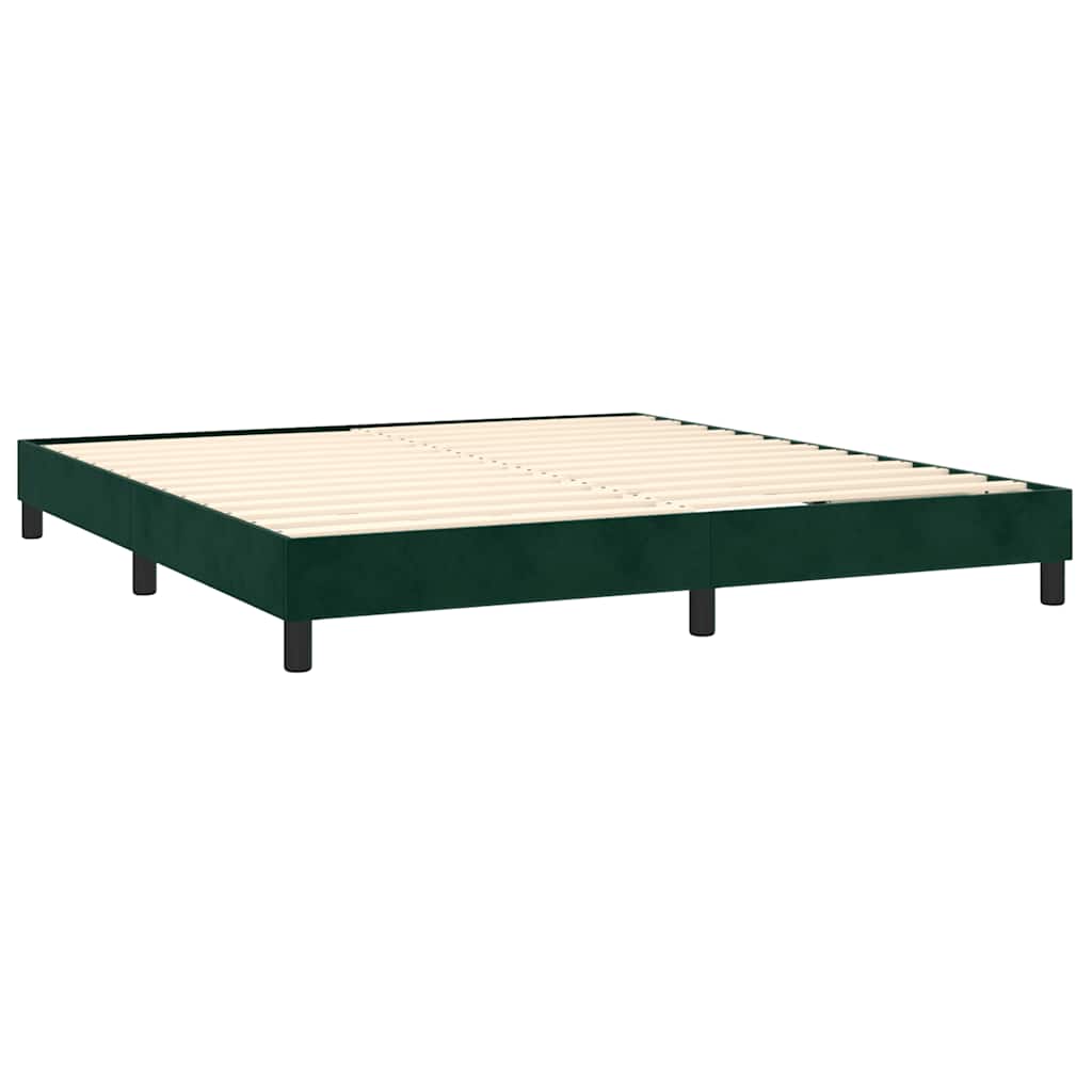 Boxspringbett mit Matratze & LED Dunkelgrün 180x200 cm Samt