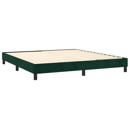 Boxspringbett mit Matratze & LED Dunkelgrün 180x200 cm Samt
