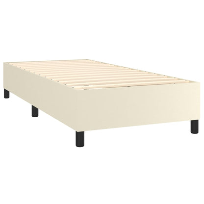Boxspringbett mit Matratze & LED Creme 100x200 cm Kunstleder