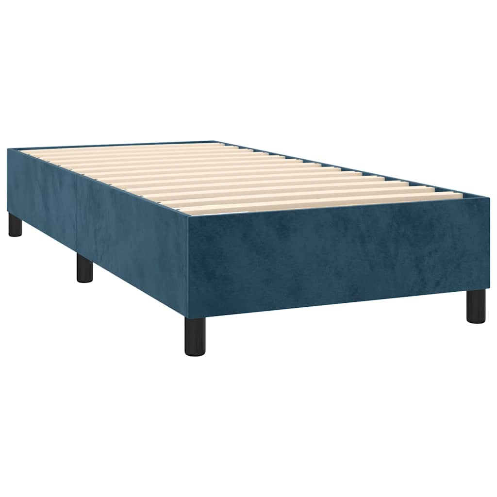Boxspringbett mit Matratze & LED Dunkelblau 90x200 cm Samt