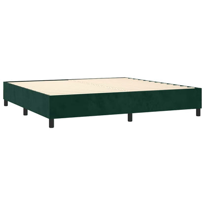 Boxspringbett mit Matratze & LED Dunkelgrün 200x200 cm Samt