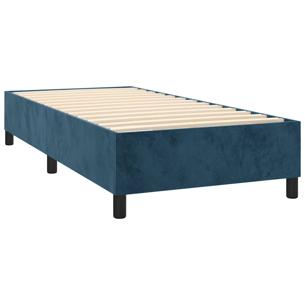 Boxspringbett mit Matratze & LED Dunkelblau 90x190 cm Samt