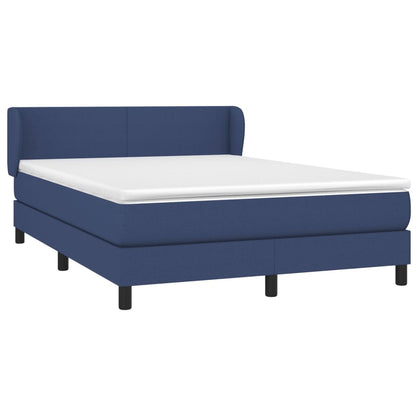 Boxspringbett mit Matratze Blau 140x190 cm Stoff