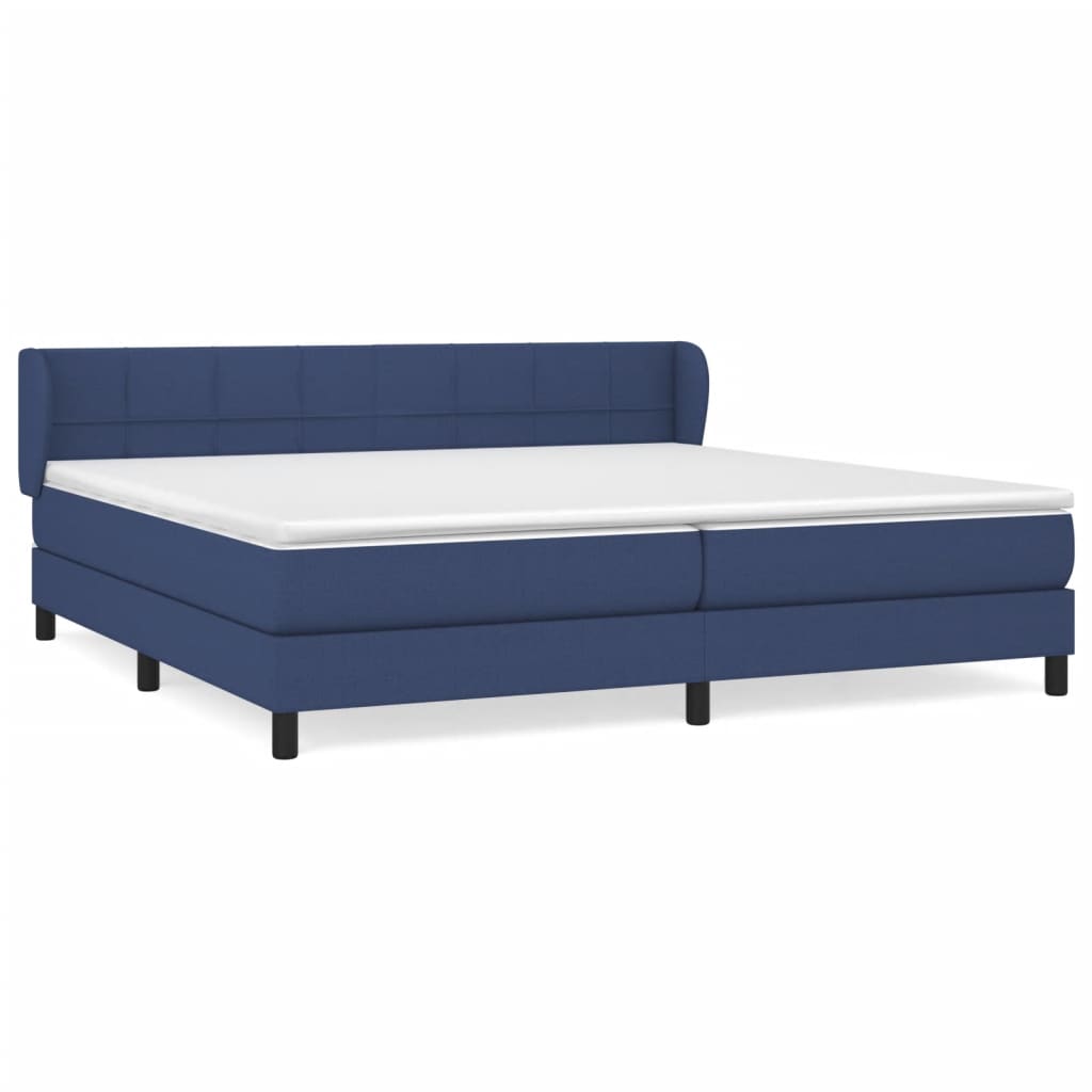 Boxspringbett mit Matratze Blau 200x200 cm Stoff