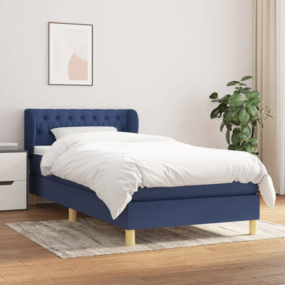 Boxspringbett mit Matratze Blau 100x200 cm Stoff