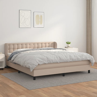 Boxspringbett Matratze Cappuccino-Braun 160x200 cm Kunstleder