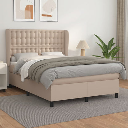 Boxspringbett Matratze Cappuccino-Braun 140x190cm Kunstleder