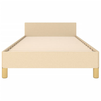 Bettgestell ohne Matratze Creme 90x190 cm Stoff
