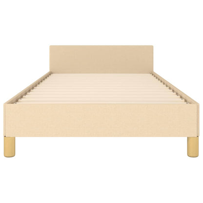 Bettgestell ohne Matratze Creme 90x190 cm Stoff