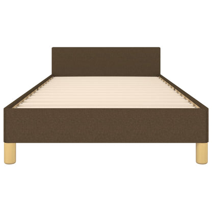 Bettgestell mit Kopfteil Dunkelbraun 80x200 cm Stoff