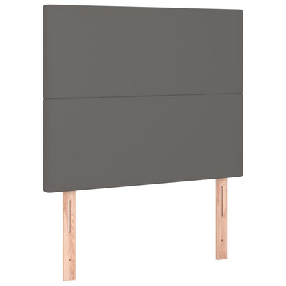 Bettgestell mit Kopfteil Grau 80x200 cm Kunstleder