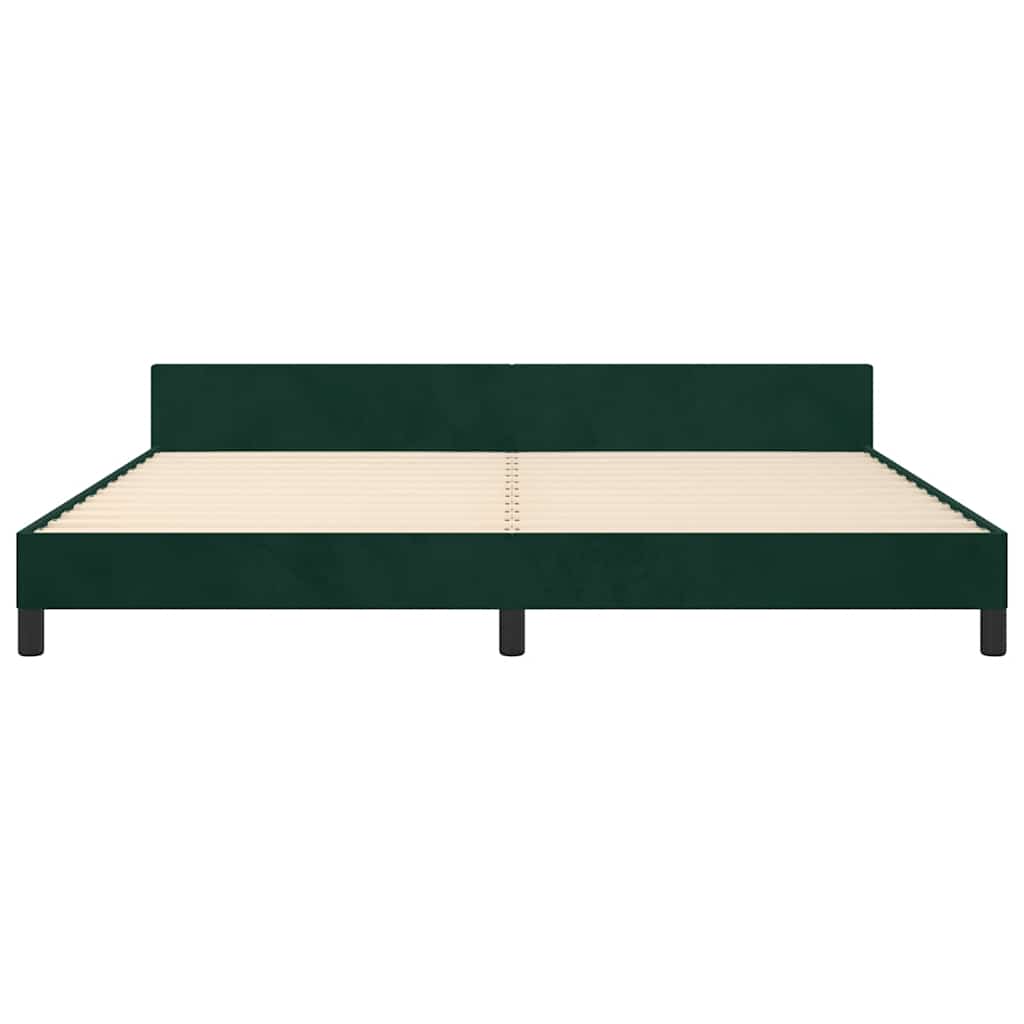 Bettgestell ohne Matratze Dunkelgrün 200x200 cm Samt