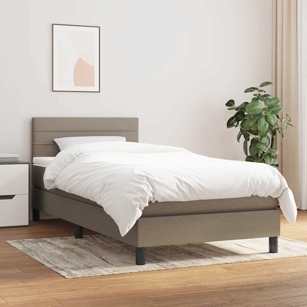 Boxspringbett mit Matratze Taupe 90x190 cm Stoff
