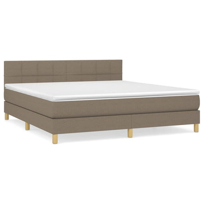 Boxspringbett mit Matratze Taupe 160x200 cm Stoff