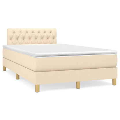 Boxspringbett mit Matratze Creme 120x200 cm Stoff