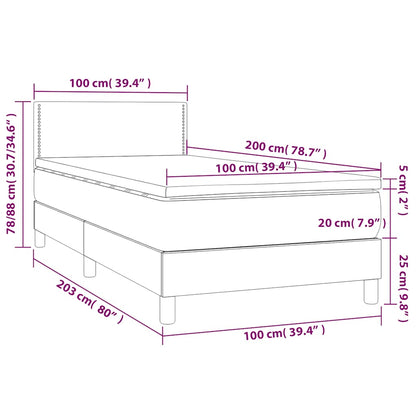 Boxspringbett mit Matratze Dunkelgrün 100x200 cm Samt