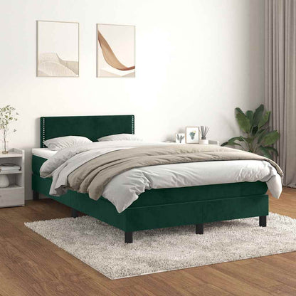 Boxspringbett mit Matratze Dunkelgrün 120x200 cm Samt