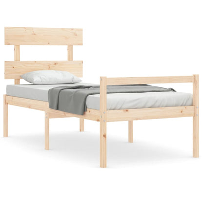 Seniorenbett mit Kopfteil Massivholz