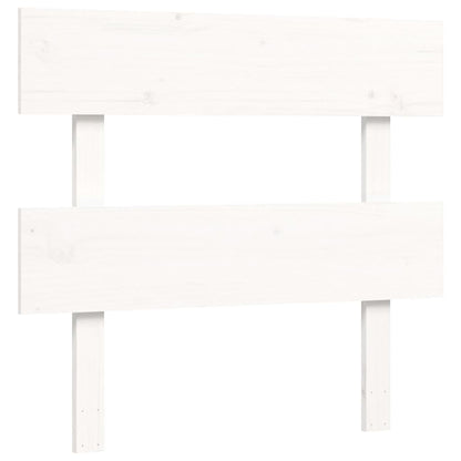 Seniorenbett mit Kopfteil 90x200 cm Weiß Massivholz