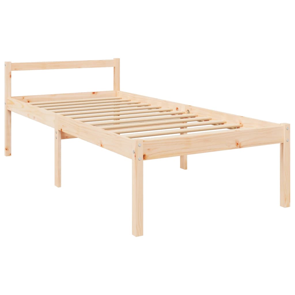 Seniorenbett mit Kopfteil Massivholz