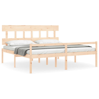 Seniorenbett mit Kopfteil 200x200 cm Massivholz