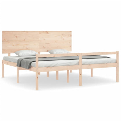 Seniorenbett mit Kopfteil Super Kingsize Massivholz