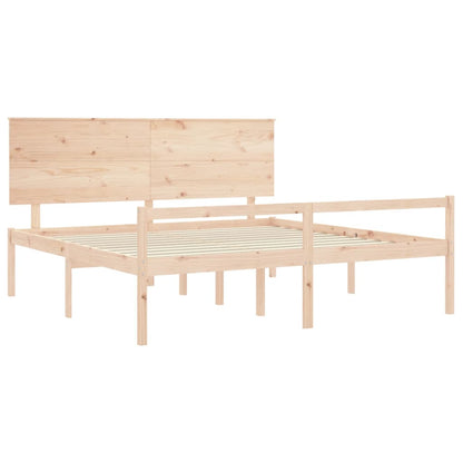Seniorenbett mit Kopfteil Super Kingsize Massivholz
