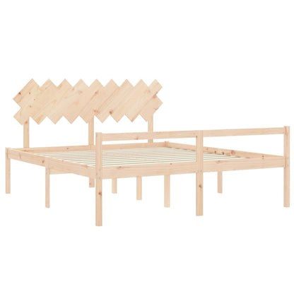 Seniorenbett mit Kopfteil Super Kingsize Massivholz