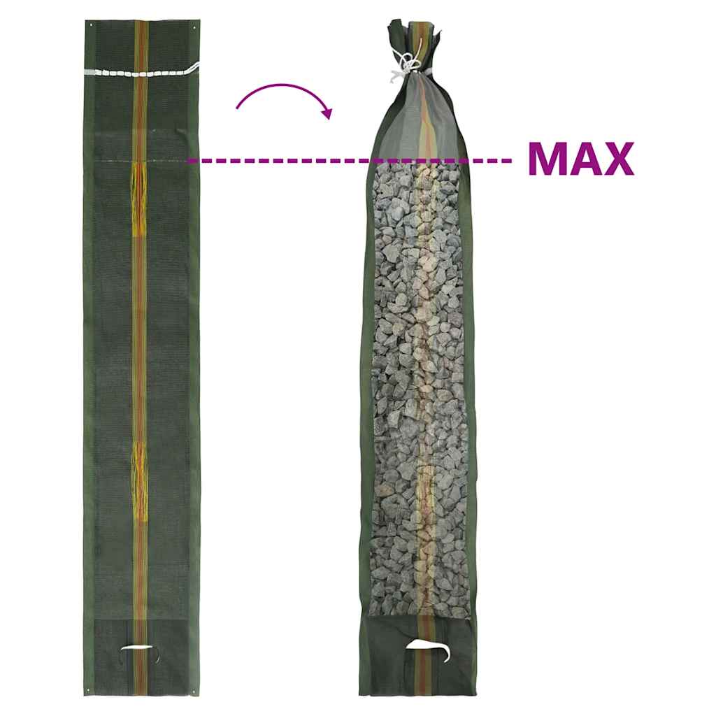 Sandsäcke 25 Stk. Dunkelgrün 103x25 cm HDPE