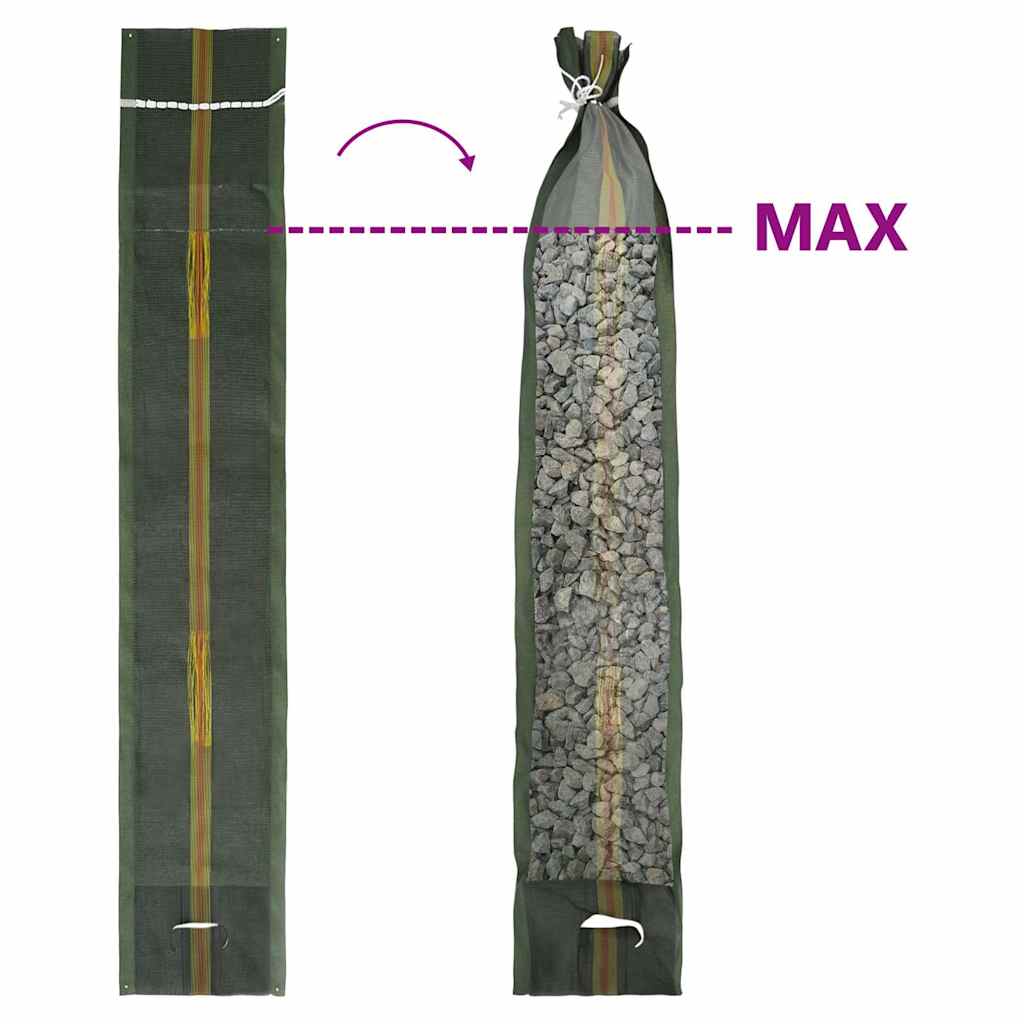 Sandsäcke 100 Stk. Dunkelgrün 103x25 cm HDPE