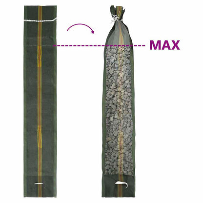 Sandsäcke 100 Stk. Dunkelgrün 103x25 cm HDPE