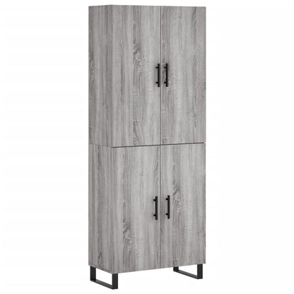 Highboard Grau Sonoma 69,5x34x180 cm Holzwerkstoff