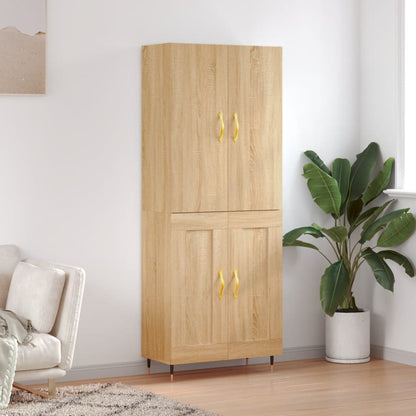 Highboard Sonoma-Eiche 69,5x34x180 cm Holzwerkstoff