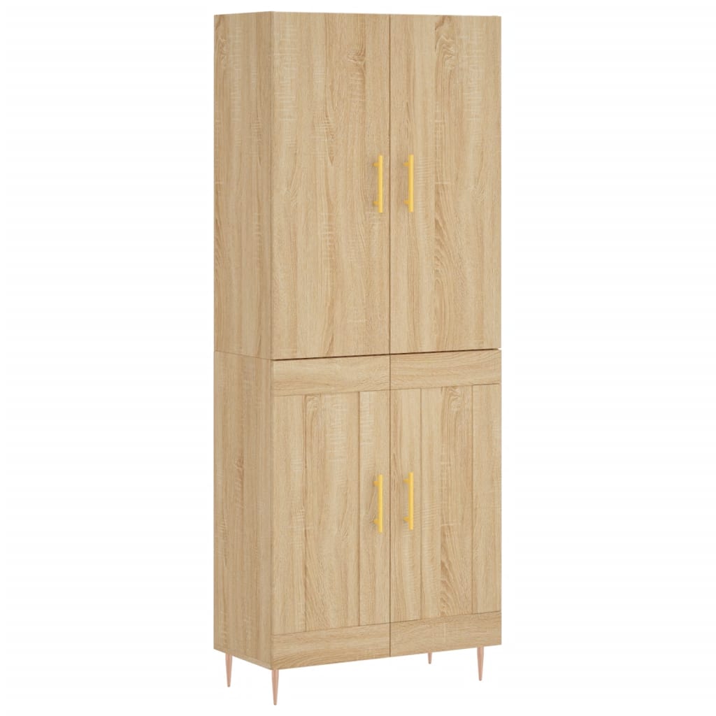 Highboard Sonoma-Eiche 69,5x34x180 cm Holzwerkstoff