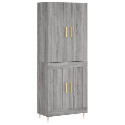 Highboard Grau Sonoma 69,5x34x180 cm Holzwerkstoff