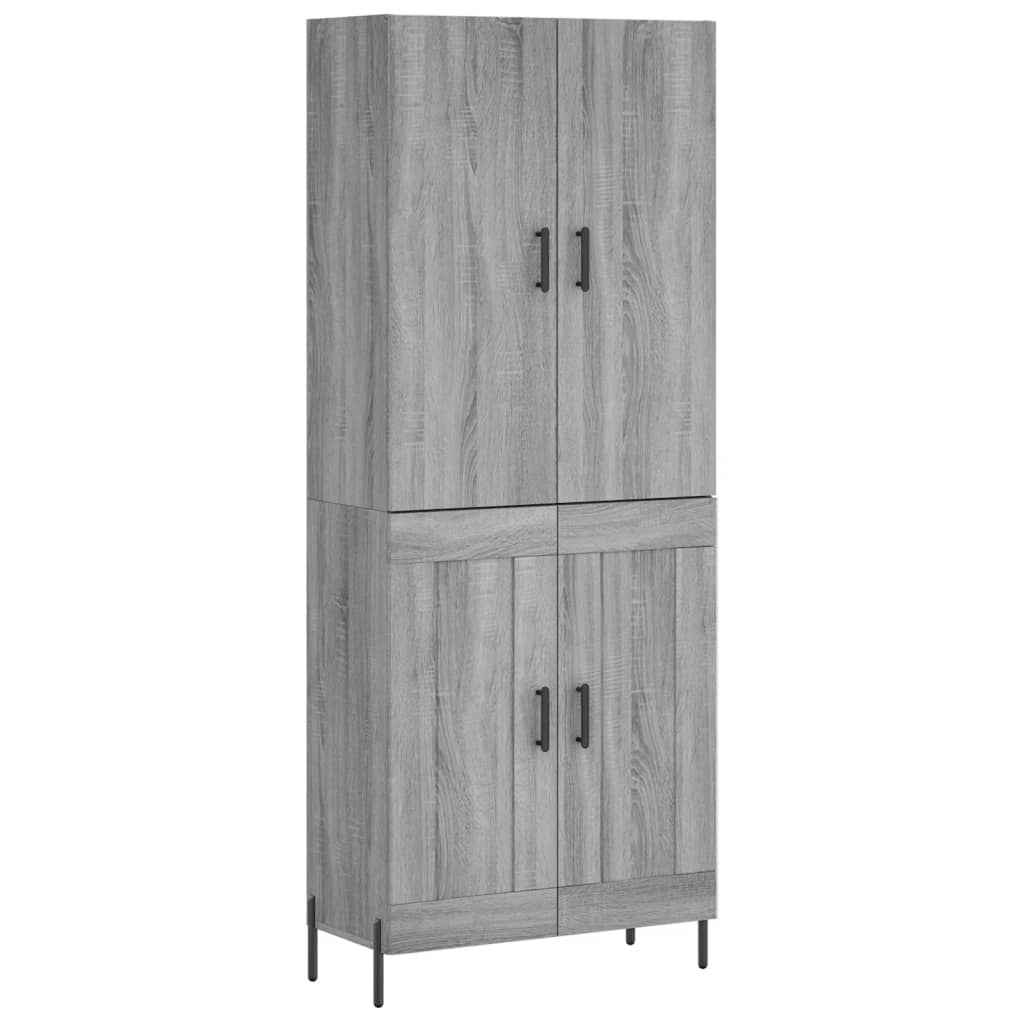 Highboard Grau Sonoma 69,5x34x180 cm Holzwerkstoff