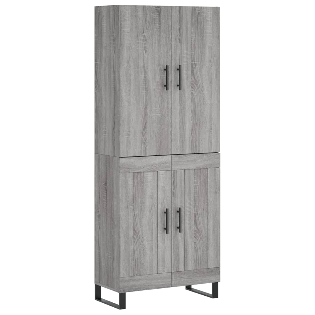 Highboard Grau Sonoma 69,5x34x180 cm Holzwerkstoff