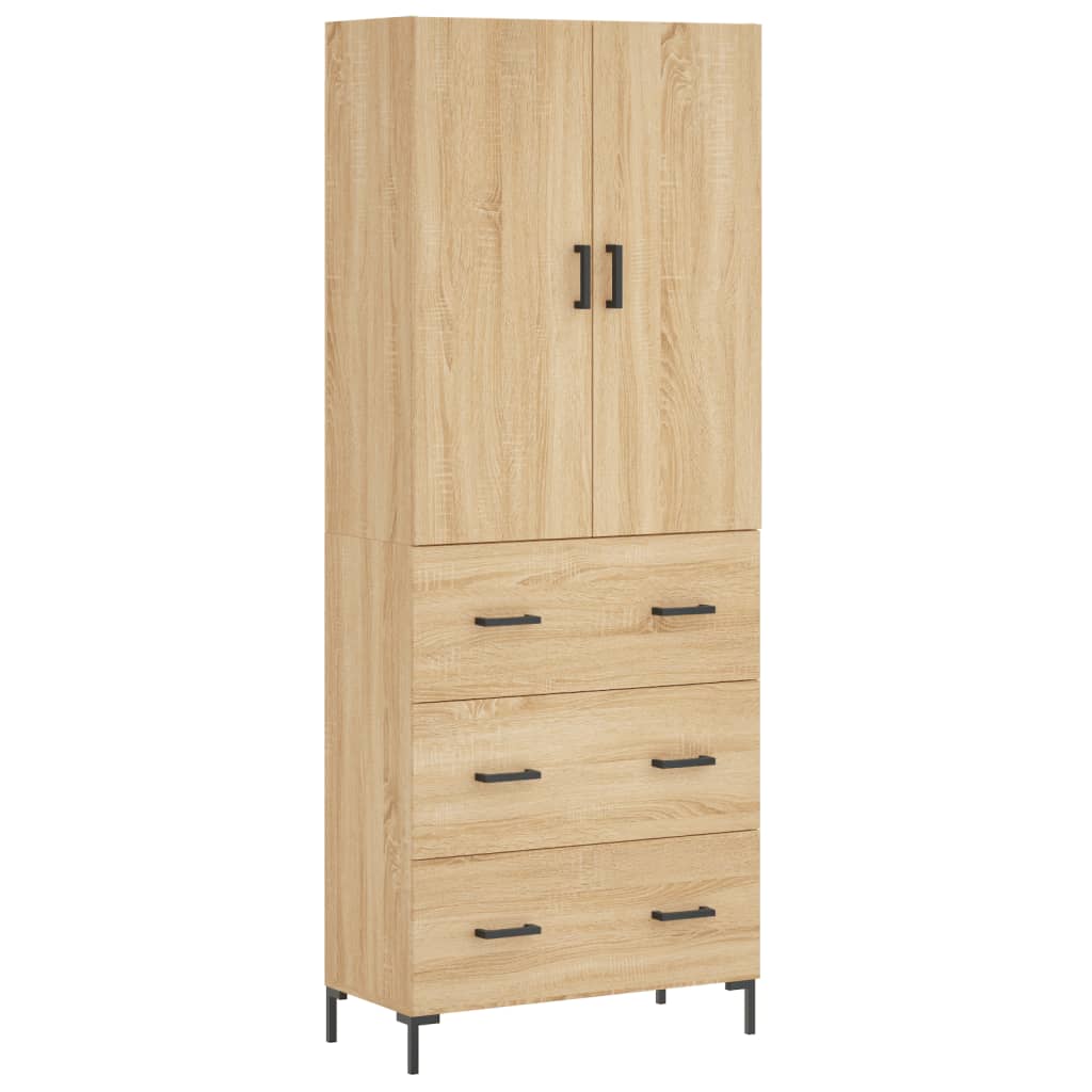 Highboard Sonoma-Eiche 69,5x34x180 cm Holzwerkstoff
