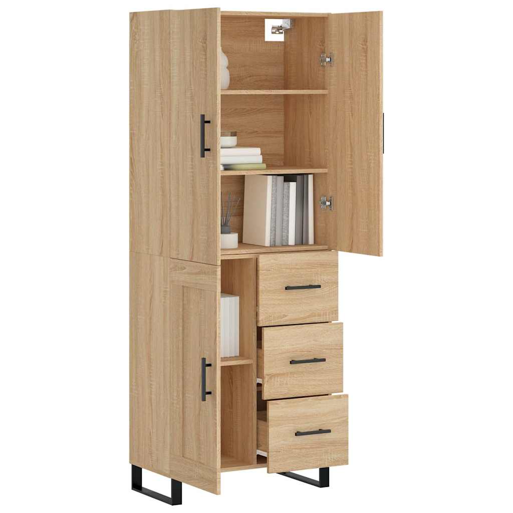 Highboard Sonoma-Eiche 69,5x34x180 cm Holzwerkstoff