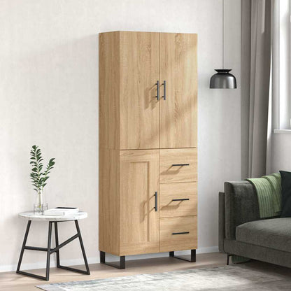 Highboard Sonoma-Eiche 69,5x34x180 cm Holzwerkstoff